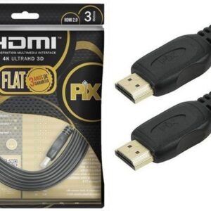 Cabo HDMI 2.0 Gold Flat 19 Pinos Pix 3 Metros