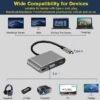 Adaptador 5em1 Usb-C 4k Ultra Hd para HDMI+ VGA e Audio+USB+PD - Imagem 3