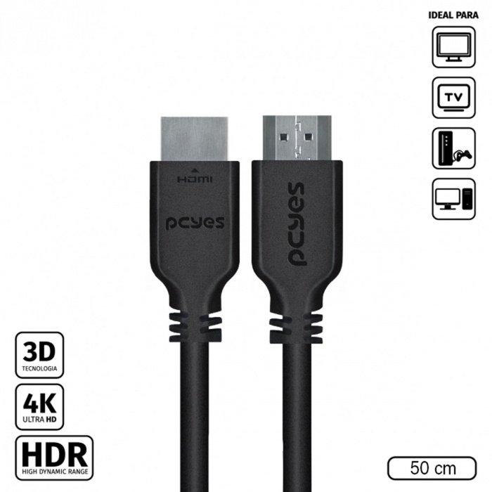 Cabo HDMI 2.0 30AWG 50 cm PCYes PHM20-05