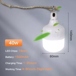 Luminária 40w LED USB Bolha de bola – Bateria de lítio – INOVA