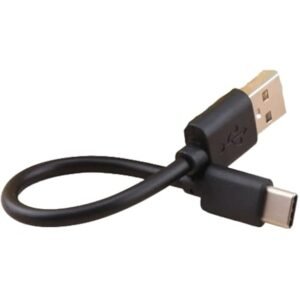 Cabo Usb p/Tipo C Curto compatível para Carregar Fone sem fio Bluetooth, dispositivos inteligente (Preto)