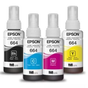 Kit com 4 Garrafas Tinta Epson 664 (Preto, Ciano, Magenta, Amarelo)