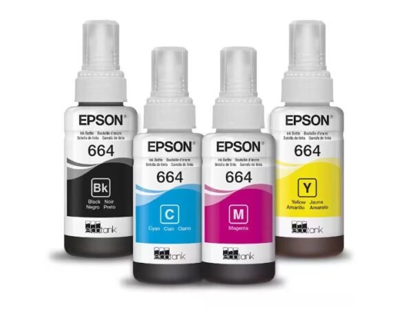 Kit com 4 Garrafas Tinta Epson 664 (Preto, Ciano, Magenta, Amarelo) - Image 2