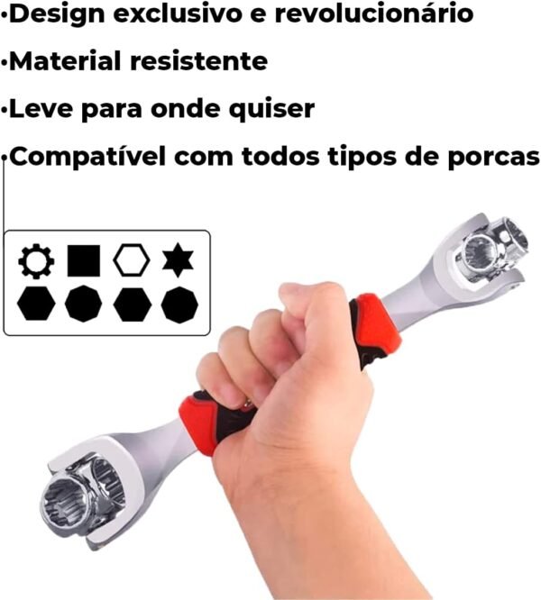 Chave De Boca Multifuncional 48 Em 1 (gira 360º) Universal Soquete - Imagem 6