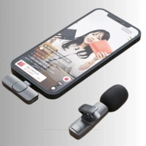 Microfone de Lapela Duplo S/ Fio Anti Ruido Tipo Iphone