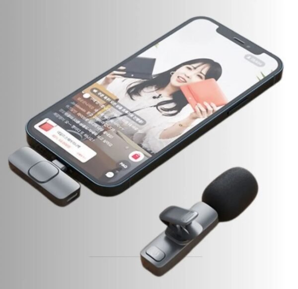 Microfone de Lapela Duplo S/ Fio Anti Ruido Tipo Iphone - Imagem 2