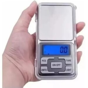 Mini Balança Digital De Bolso E Alta Precisão 0,01g Até 500g Cor Prateado