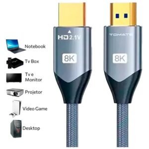 Cabo HDMI 8k Ultra HD 2.1 PS5 Xbox Blu-ray Projetor 5 Metros MHD-8005