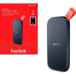 SSD Externo Portátil Sandisk, 1TB, USB, Leitura: 800MB/s, Preto e Laranja – SDSSDE30-1T00-G26