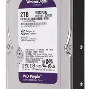 Hd 2TB Western Digital Wd Purple Cache 64mb 5400rpm Sata 6gb/s WD23PURZ Formato 3,5 Polegadas Compatível com NVR e DVR Cor Púrpura