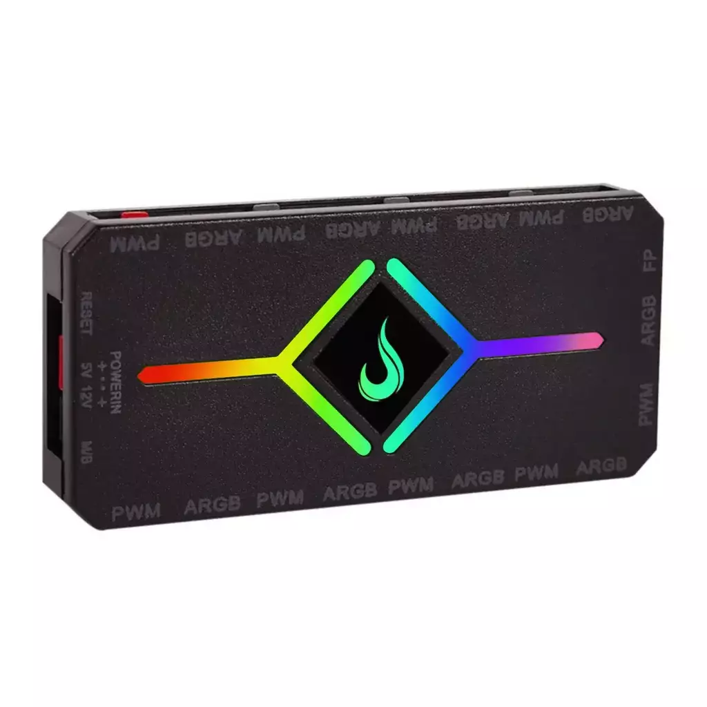 Controladora Gamer Para Cooler Rise Mode PWM e ARGB Hub - RM-COPW-ARGB