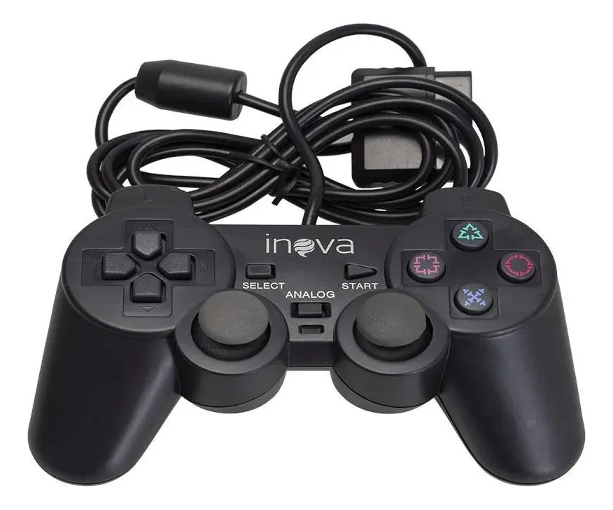 Controle p/ Playstation PS2 Preto Inova KV-8302