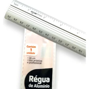 Régua de Alumínio Jocar Office Prata 30 cm