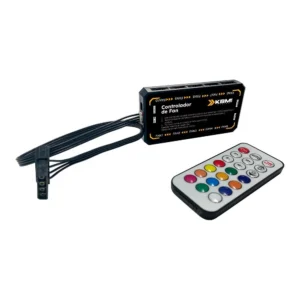 Controladora de Fan RGB KBM! GAMING 5V 6 Pinos com LED e Controle Remoto – KGAS002PT
