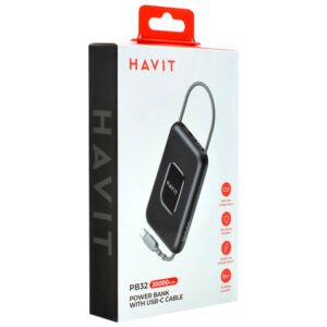 Power Bank Havit PB35 – 20000mAh – c/ Cabo USB-C 22.5 W