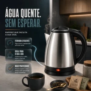 Chaleira Elétrica 1000w 1,8 Litros Aço Inox 127V