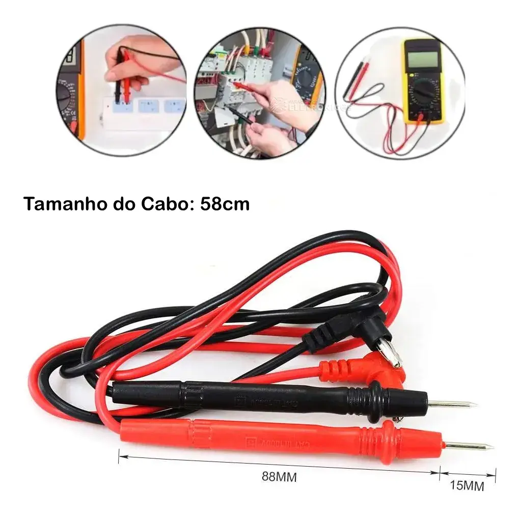 Cabo De Prova Para Multímetro Ponta Agulha 1000v - Imagem 3