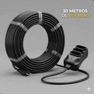 Extensão Elétrica 30 Metros Reforçada 3 Tomadas Cabo Resistente 10a 20a Bivolt