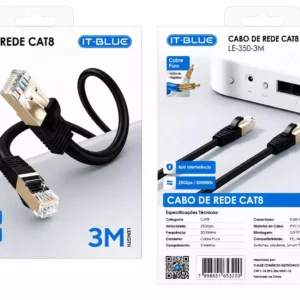 Cabo de rede CAT8 3M IT-BLUE LE-350-3M