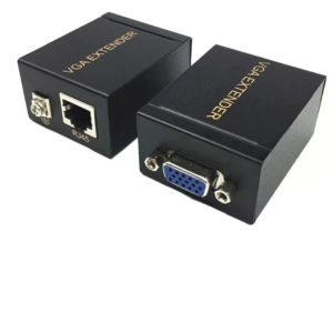 Adaptador Extensor VGA Com Transmissor E Receptor 60 Metros Via Cabo De Rede