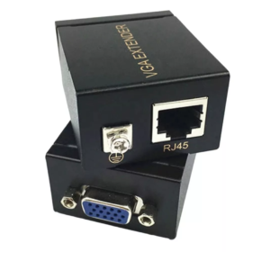 Adaptador Extensor VGA Com Transmissor E Receptor 60 Metros Via Cabo De Rede