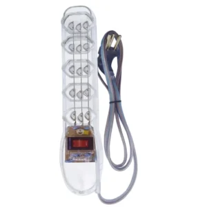 Filtro de Linha 5 Tomadas Slim Plus DPS PLUS Transparente PLUG 90 – Forceline
