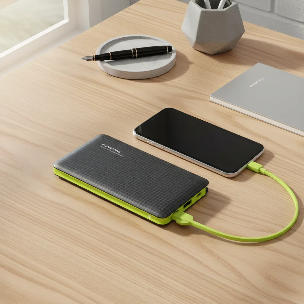 Power Bank Portátil 10000mAh 3 em 1 PINCNC PN-956 Preto - Imagem 4