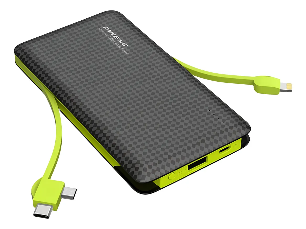 Power Bank Portátil 10000mAh 3 em 1 PINCNC PN-956 Preto