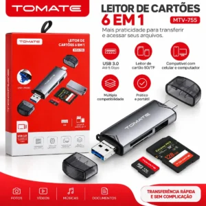 Leitor de cartões 6 em 1 Tomate MTV-755